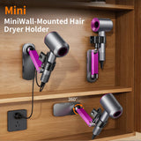 Metal Stable Hair Dryer Stand,Hands Free Blow Dryer Stand With Height & Angle Adjustable,Wall Mounted & Countertop Hairdryer Holder For Bathroom Bedroom Vanity,Compatible With 99% Hairdryers（Small）