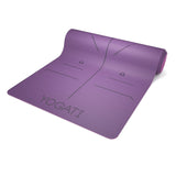 YOGATI Yoga Mat with Alignment Lines. Exercise mat with carry strap. Pilates mats for yoga or Fitness. Non slip Workout Mat. Thick Yoga Mats for women and men. Gym mats for home. Yoga matt thick. YOGATI