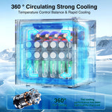 Kismile 50 Can Beverage Refrigerator Cooler 1.3 Cu.Ft Mini Fridge for 12 Bottle, Drink Fridge with Quiet Compressor, LED Light,Silver