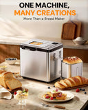 OSIPOTO Bread Maker, 2LB Stainless Steel Bread Machine, 17-in-1 Automatic Settings, Non-Stick Pan, Beginner-Friendly Controls, Easy to Clean, Low Noise, High Success Rate for Homemade Bread