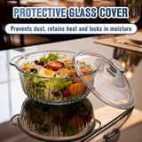Glass Baking Dishes for Oven, 2 Pack Baking Dish with Lid, Round Casserole Dishes for Oven with Lids, Clear Glass Casserole Dish with Lid Oven Safe for Baking, Cooking, Storage, 1.7Qt and 2.5Qt