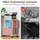 Sbanmao Letter/Legal Rolling File Cabinet, Rolling File Cart with 2 Drawers Filing Cabinet for Home Office, Hanging File Folders Organize, White
