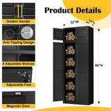 Steeloong 86"Metal Pantry Storage Cabinet with Doors & 4 Adjustable Shelves