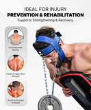 DMoose Fitness Neck Harness for Weight Lifting - Soft Padded Head & Chin Strap with 30" Heavy Duty Steel Chain - Neck Exerciser, Trainer & Strengthener to Support Injury Recovery (American)