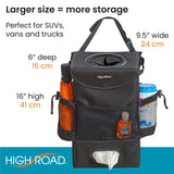 Large Car Trash Can for Back Seat - Car Garbage Bag With Tissue Holder and Bottle Pockets