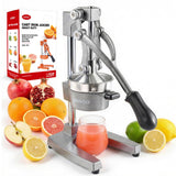 ARINOO Kitchen Cast Iron Citrus Juicer,Manual Hand Press Orange Juicer,Heavy Duty Countertop Squeezer for Lemon,Orange, Easy to Use & Clean（Grey)