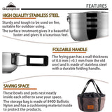 CAMPINGMOON 13PCS Camping Cookware Set Stainless Steel Outdoor Nesting Cooking Mess Kit Pots Pans Bowls with Storage Carrying Tote Bag MC210