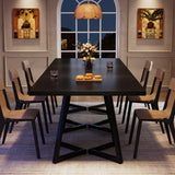 Tribesigns Square Dining Table Set of 6, 31.5" Industrial Dinner Table with Metal Base, Kitchen Table for Dining Room, Small Space, Apartment, Black (Chairs are not Included)