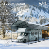 PHI VILLA 14X25 RV Carport, Metal Carports Canopy Heavy Duty Car Garage