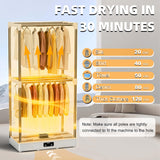 Clothes Dryer, Portable Foldable Drying Machine with Timer, Easy Carry Laundry Drying Wardrobe with Large Capacity, Electric Dryer/Rack for Home | Appartments | RV (Grey DF1)