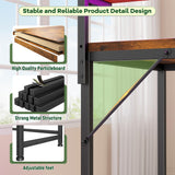 47.2 Inch Office Desk with Power Outlet & Ergonomic Monitor Stand,Gaming Desk with CPU Stand& LED Lights