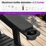 PURPLE LEAF Adirondack Chair Set of 4 HDPE Patio Chair for Fire Pit, Black