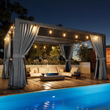 Aoxun Louvered Pergola 12' x16' Full-Aluminum Outdoor Gazebo, Gray