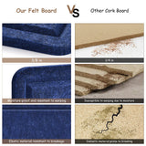 Large Bulletin Board, 72x48 Inches Cork Board Alternative, Large Felt Board Decorative Pin Board for Wall, Foldable Photo Board Self-Adhesive Vision Board with 36 Pushpins Dark Blue