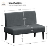 Yaheetech Small Loveseat Armless Sofa Chair with USB Ports, Dark Gray