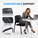 Simple Deluxe Waiting Room Guest Chair No Wheels Set of 2 with Padded Arm Rest, Conference Guests Chair for Reception, Meeting, Lobby, Home Dining, Desk Table Side, 2 Pack
