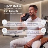 PIURIFY Flask Hydrogen Water Bottle | UP TO 8,630 PPB High-Purity H2 | 12 OZ | SPE/PEM Electrolysis | Self-Cleaning | Dual-Mode | 5000 mAh Battery | BPA-Free | Certified by H2 Analytics (Black)