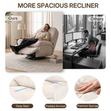 Oversized Swivel Rocker Recliner, Power Glider Recliner Chair for Adults, Zero Gravity Recliner, with Adjustable Headrest and Footrest, 270° Electric Nursery Rocking Chairs for Living Room Bedroom