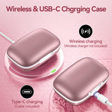 Active Noise Cancelling Ear Buds Wireless Bluetooth Headphones 80H Playtime Display Charging Case 50dB ANC Over Ear Hooks Earbuds with Hi-Res Sound Clear Calls for Sports Running Gym Workout Pink Salt
