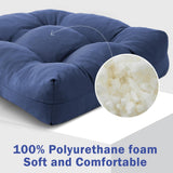 Patio Chair Cushions with Ties, 19x19+5” Tufted Outdoor Seat Cushions, Waterproof Patio Furniture Cushions, Outdoor Dining Chair Pads