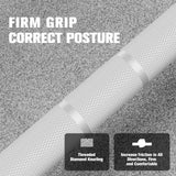 RitFit Elite 6.6ft Olympic Barbell, Robust 33lb Barbell for Weightlifting and Powerlifting, Superior Olympic Bar with Exceptional 900lbs Load Capacity, Weight Bar for 2” Standard Plates Sliver/White