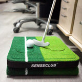 SENSECLUB Indoor Putting Green Game, Foldable Putting Mat Golf Game Set, Golf Gifts for Men - 1x8 Ft