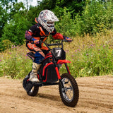 Garvee 24v Kids Electric Dirt Bike, 350w Electric Motorcycle for Boys & Girls with 3 Speed Levels Up to 14.3 MPH, Shock Absorbing Suspension, Off-Road Ride on Toy