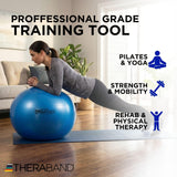 Theraband 23045 Exercise and Stability Ball for Improved Posture, Balance, Core Fitness, Coordination and Rehab, Blue, 75cm Diameter