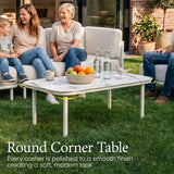 LayinSun 11 Pieces Patio Furniture Set with Fire Pit Table