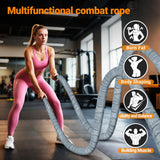 Brobantle Battle Rope 1.5 Inch Diameter,Gray 30FT Exercise Workout Ropes for Home Gym Heavy Weighted Training Rope for Working Out