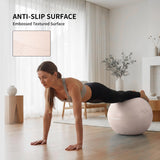 FITMIND Extra Thick Yoga Ball with Training Instruction, Anti-Burst Slip Resistant Exercise Ball with Pump for Pilates,Physical Therapy,Pregnancy Stability,Birthing Ball 22in 26in 30in