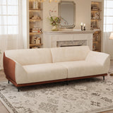 NessCarsti 86.61" 3-Seater Fabric Sofa, Modern Minimalist Upholstered Couch