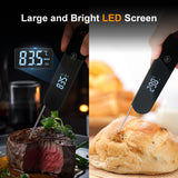 Charmline Digital Meat Thermometer, Instant Read Food Thermometer with 0.5s Response, ±0.3°C Accuracy, 180° Auto-Rotating Display for Cooking, Baking and Grilling