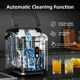Antarctic Star Nugget Ice Maker Countertop with Soft Chewable Ice, Portable Sonic Ice Maker with Basket and Scoop, Removable Top Cover (Stainless Steel Black)