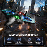 FUNPX Foam RC Airplane with Cool Led Light, 360° Flip and Headless Mode, Remote Control Airplane RC Plane for Kids Adults Aged 6+, RC Flying Toy for Kids, Birthday Gift