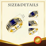 Oseew 2027 Men Graduation Ring High School College Ring (Yellow Gold)