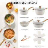 Nonstick Ceramic Cookware Set 13-Piece, Healthy Pots and Pans Set, Non-toxic Kitchen Cooking Set with Stay-Cool Handles SENSARTE