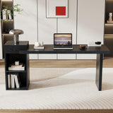 67 inch Modern Executive Office Desk with Storage Black Large Computer Desk for Home Office
