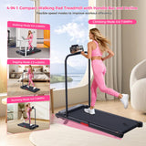 Walking Pad with Incline and Handle Bar, 2026 Upgrade Electric Small Walking Pads Treadmills with Handles, Compact Treadmills for Home Small Spaces, 3.5HP, 0.6-7.6MPH, 350LBS