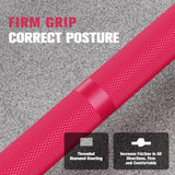 RitFit Elite 7ft Olympic Barbell, Robust 45lb Barbell for Weightlifting and Powerlifting, Superior Olympic Bar with Exceptional 500lbs Load Capacity, Weight Bar for 2” Standard Plates Sliver/Pink