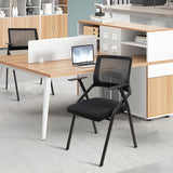 CLATINA Stackable & Foldable Office Chairs with Ergonomic Lumbar Support and Thickened Seat Cushion, Folding Mesh Fabric Reception Guest Chair