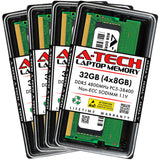 A-Tech 32GB Kit (4x8GB) DDR5 4800MHz PC5-38400 CL40 SODIMM 1.1V Non-ECC Unbuffered SO-DIMM 262-Pin Laptop Computer RAM Memory Upgrade Modules