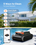 Gosvor LiteVac G1 Pool Vacuum for Inground & Above Ground Pools, Up to 200 Mins, Floor/Wall/Waterline/Shallow Area Cleaning with Smart Navigation, 15.2 lbs Lightweight, Double Filtration, Orange