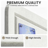 Large Bulletin Board, 48 X 35 Inches Felt Cork Board with 40 Pushpins, Foldable Felt Notice Pin Board Photo Display Board with Self-Adhesive Tape for Office Home School (White, 48x35 inch)
