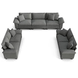 PHI VILLA 3-Piece Modular Sectional Cloud Couch and 2 Loveseats Sofa Set