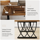 70.86-Inch Rectangle Meeting Seminar Table with Unique Curved Metal Support for Home Office (Without Chair