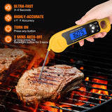 AMMZO Meat Thermometer Digital, Instant Read Food Thermometer - Waterproof w/Backlight for Cooking, Candy, Deep Fry, BBQ, Grill (Yellow)