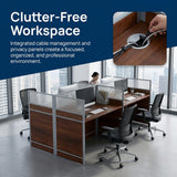4 Person Office Cubicle Workstation Desk, 94.5" Modular Office Computer Team Workstations