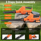 GOCHIFIX Leaf Blower Cordless, 2 * 21V 3.0Ah Battery and Charger, 5 Speed Levels, Lightweight 180 CFM 130 MPH Electric Powered Blower w/Extension Tube for Patio Lawn Care, Leaf Dust Blowing