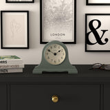 JONES CLOCKS® Speakeasy Small Mantel Clock | Classic Napoleon’s hat Design | Green | Contemporary Classic Style for Desk, Table, Shelf or Bedside
